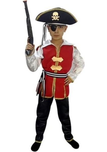 Unisex Çocuk Kırmızı Korsan Kostüm, Eğlenceli ve Renkli Tüm Gün Keyfi Için!