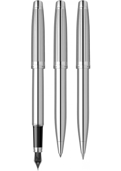 & WizDesign 39 Dolmakalem + Tükenmezkalem + Versatil Üçlü Set Krom (Ömür Boyu Garantili - Lüks Kutulu - İsme Özel Tasarım) indirimleri
