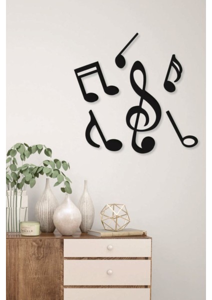 Siyah Ahşap Nota ve Sol Anahtarlı Dekoratif Duvar Süsü modelleri