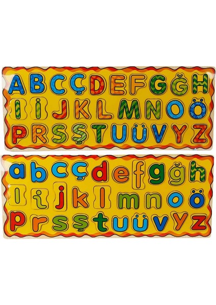 Ahşap Bultak Harfler 30 Parça | Eğitici Ahşap Alfabe Puzzle | 45X18 cm Güvenli Malzeme fiyatları