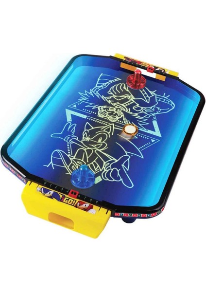 Sonic™ Işıklı Masaüstü Hava Hokeyi | 2 Kişilik Neon Işıklı Eğlence | 49 cm Oyun Seti fırsatları