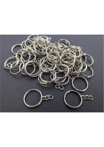 Turuncu Zincirli Anahtarlık Halkası Seti, Şık ve Dayanıklı Tasarım, 100 Adetli Paket