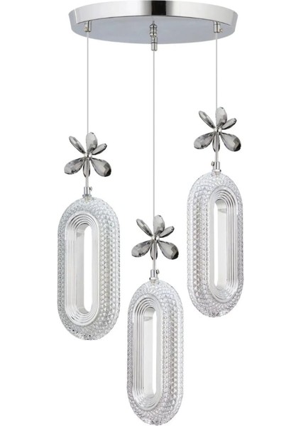 Serra 3'lü Gümüş 3 Renk Modern LED Avize fiyatları
