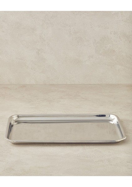 Paslanmaz Çelik Tepsi, Dayanıklı ve Şık, Ev ve Mutfak Kullanımı Için Uygun