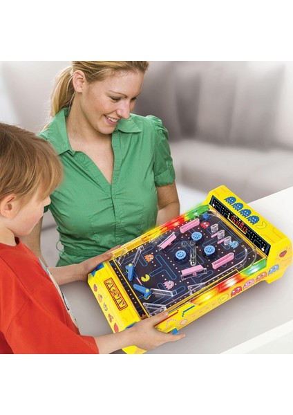 Pac-Man™ LED Işıklı Sesli Masaüstü Pinball – Elektronik Skorlu Retro Oyun Makinesi (28X14X41 Cm) fiyatları