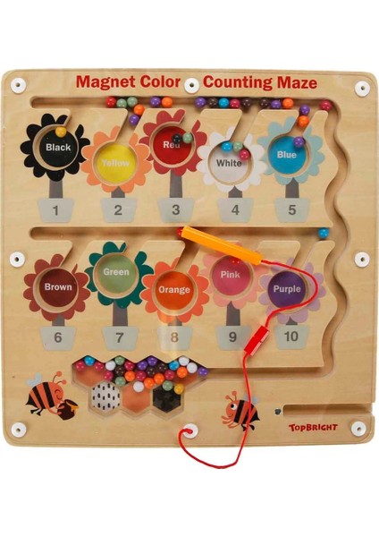 Manyetik Ahşap Renk ve Sayı Öğretici Meşgul Arı Labirent Montessori Oyunu fiyatları