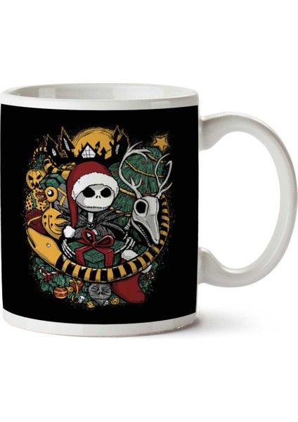 Nightmare Before Christmas Jack Skellington Iki Tarafı Baskılı Kupa Bardak