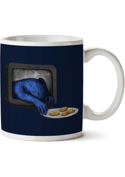 Sesame Street Cookie Monster Coming For Your Cookies Iki Tarafı Baskılı Kupa Bardak