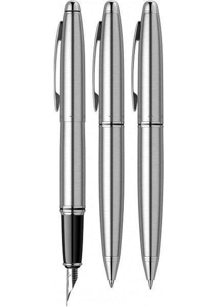 & WizDesign 88 Dolmakalem + Tükenmezkalem + Versatil Üçlü Set Krom (Ömür Boyu Garantili - Lüks Kutulu - İsme Özel Tasarım) modelleri