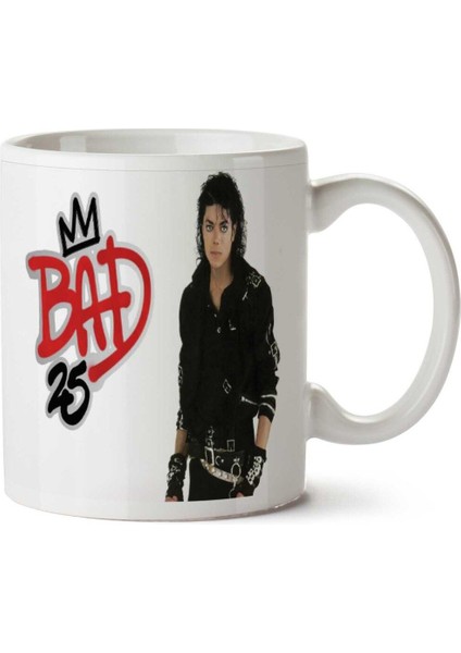 Michael Jackson Bad 2 Iki Tarafı Baskılı Kupa Bardak