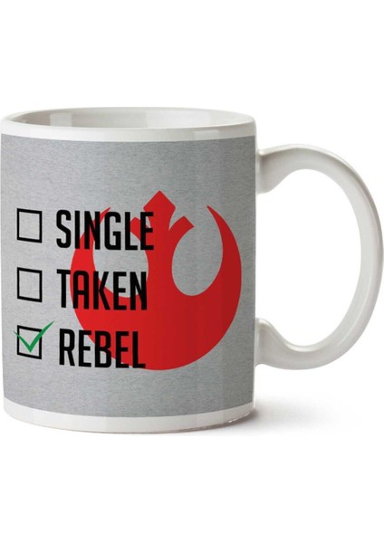 Single Taken Rebel Alliance White Iki Tarafı Baskılı Kupa Bardak
