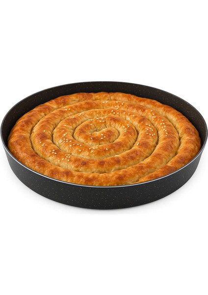 Gri Döküm Granit Yapışmaz Yuvarlak Fırın Tepsisi, Dayanıklı ve Şık Mutfak Gereci fiyatları