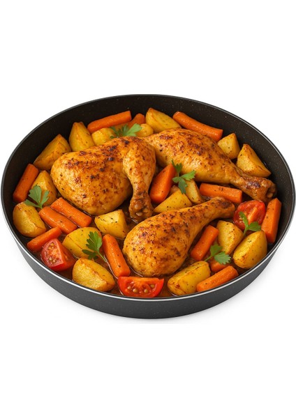 Gri Döküm Granit Yapışmaz Yuvarlak Fırın Tepsisi, Dayanıklı ve Şık Mutfak Gereci modelleri