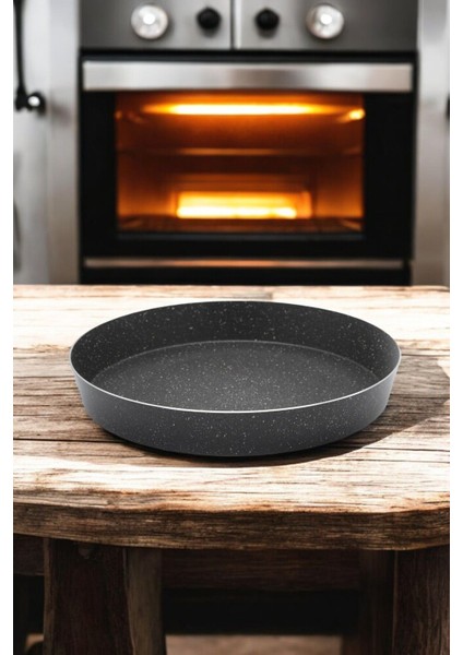 Gri Döküm Granit Yapışmaz Yuvarlak Fırın Tepsisi, Dayanıklı ve Şık Mutfak Gereci indirimleri