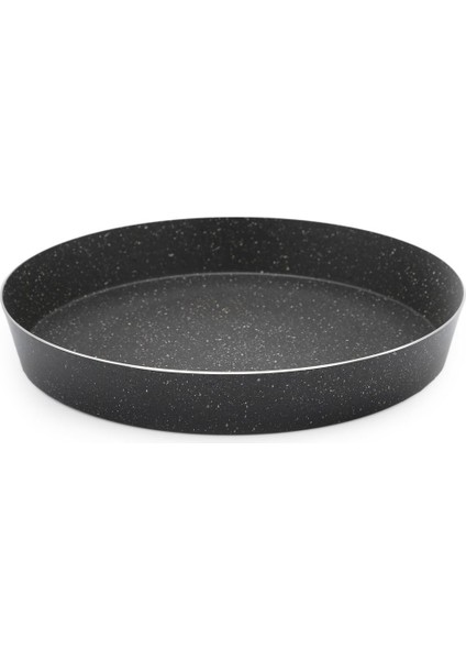Gri Döküm Granit Yapışmaz Yuvarlak Fırın Tepsisi, Dayanıklı ve Şık Mutfak Gereci