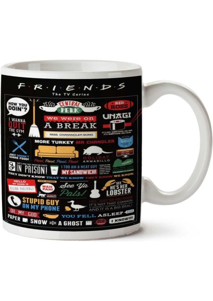 F.r.ı.e.n.d.s Poster Baskı Iki Tarafı Baskılı Kupa Bardak