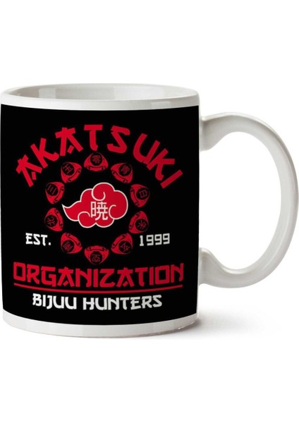 Akatsuki Organisation Naruto Bijuu Hunters Iki Tarafı Baskılı Kupa Bardak