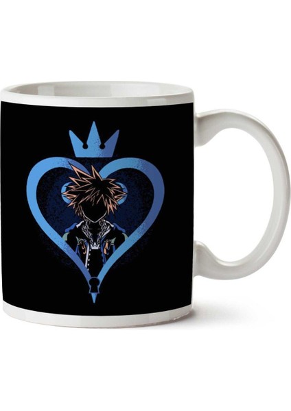 Kingdom Hearts Sora Heart Outline Iki Tarafı Baskılı Kupa Bardak