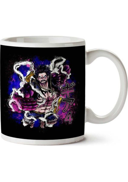 Gear 4 Luffy One Piece Iki Tarafı Baskılı Kupa Bardak