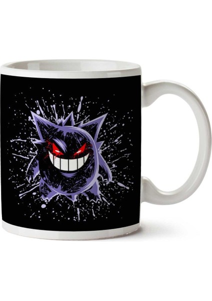 Pokemon Gengar Splatter Iki Tarafı Baskılı Kupa Bardak