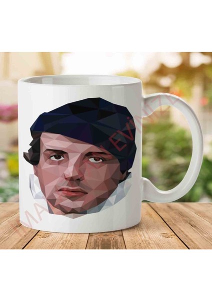 Rocky 1 Poly Rambo Piksel Iki Tarafı Baskılı Kupa Bardak