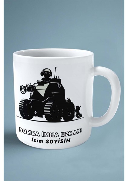 Bomba Imha Uzmanı Baskılı Kupa Bardak Çift Taraflı Baskı Kişiye Özel Model 9