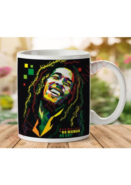 Bob Marley No Woman Iki Tarafı Baskılı Kupa Bardak