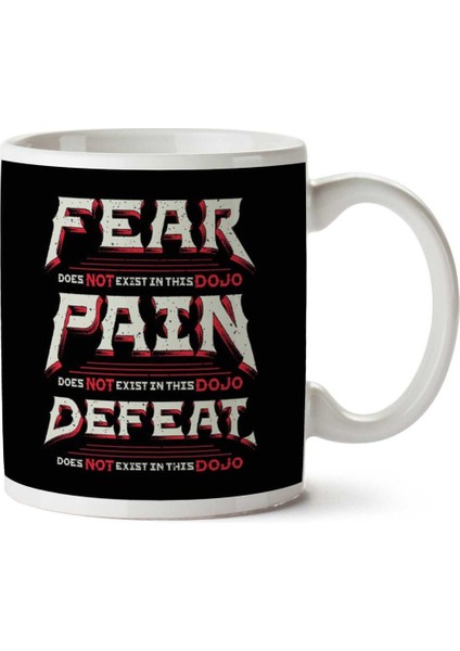 Fear Pain Defeat Does Not Exist Karate Kid Quote Iki Tarafı Baskılı Kupa Bardak