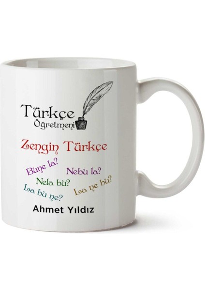 Kişiye Özel Türkçe Öğretmeni (4) Kupa Bardak