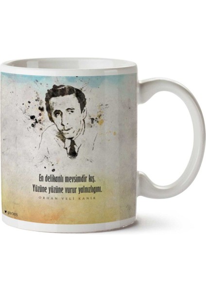 Orhan Veli Kanık Yanlızlık Iki Tarafı Baskılı Kupa Bardak