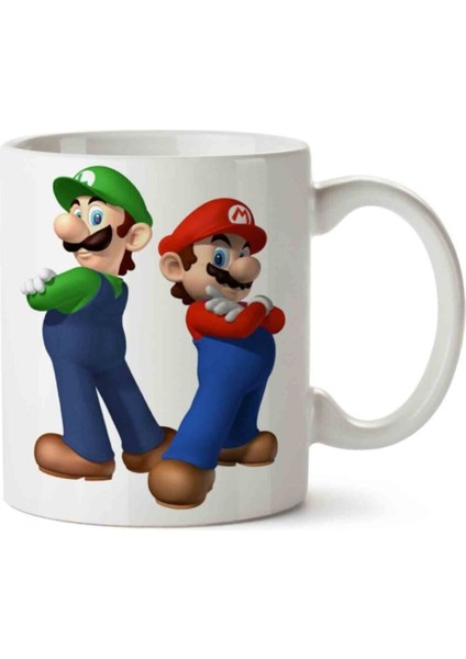 Mario And Luigi 3 Iki Tarafı Baskılı Kupa Bardak
