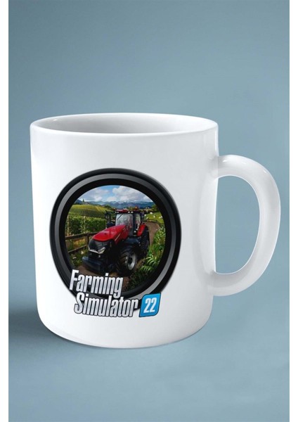Farming Simulator Oyun Baskılı Kupa Bardak Çift Taraflı Baskı Kişiye Özel Beyaz Model 1