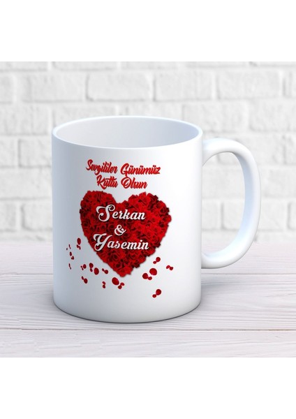 Sevgililer Günü Kişiye Özel Seni Çok Seviyorum Güller Kupa Bardak
