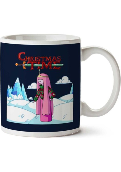Adventure Christmas Time Princess Bubblegum Ice World Cartoon Network Iki Tarafı Baskılı Kupa Bardak