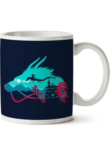 Spirited Away Haku Dragon Spirit Iki Tarafı Baskılı Kupa Bardak