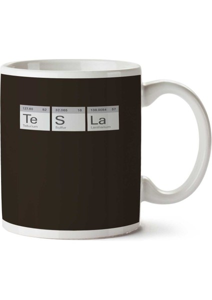 Tesla Periyodik Cetvel Iki Tarafı Baskılı Kupa Bardak