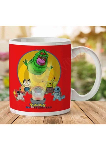 Pokemon Go Stbusters Iki Tarafı Baskılı Kupa Bardak