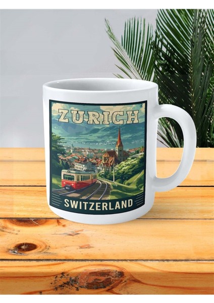 Zurich Zürih Baskılı Kupa Bardak Kişiye Özel Desen
