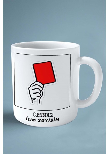 Hakem Meslek Baskılı Kupa Bardak Çift Taraflı Baskı Kişiye Özel Model 4