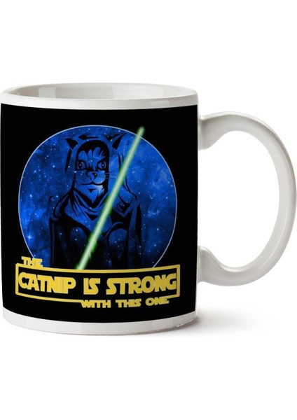 Star Wars Jedi Cat Catnip Is Strong With This One Iki Tarafı Baskılı Kupa Bardak