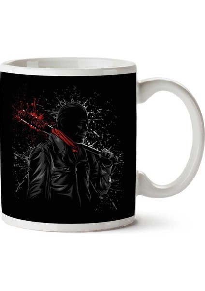 Walking Dead Negan Lucille Psychopath Splatter Iki Tarafı Baskılı Kupa Bardak