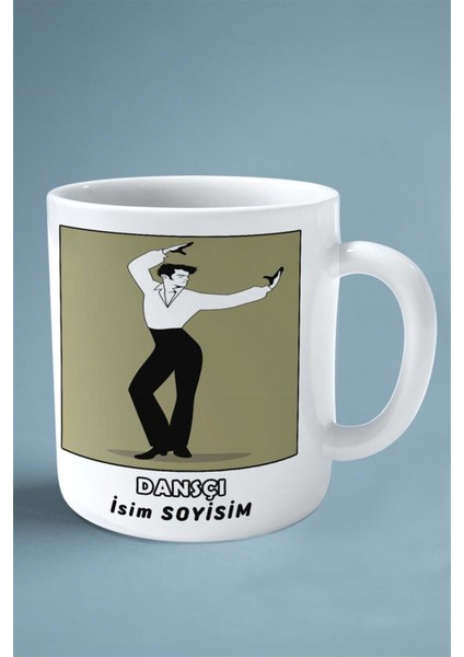 Dansçı Dans Meslek Baskılı Kupa Bardak Çift Taraflı Baskı Kişiye Özel Model 36