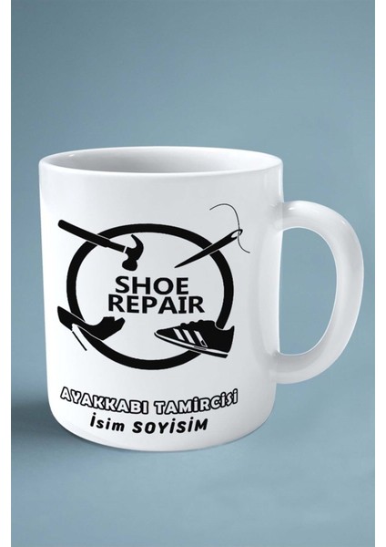 Ayakkabı Tamircisi Baskılı Kupa Bardak Çift Taraflı Baskı Kişiye Özel Model 1