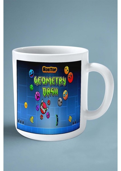 Geometry Dash Mobil Oyun Baskılı Kupa Bardak Çift Taraflı Baskı Kişiye Özel Model 3