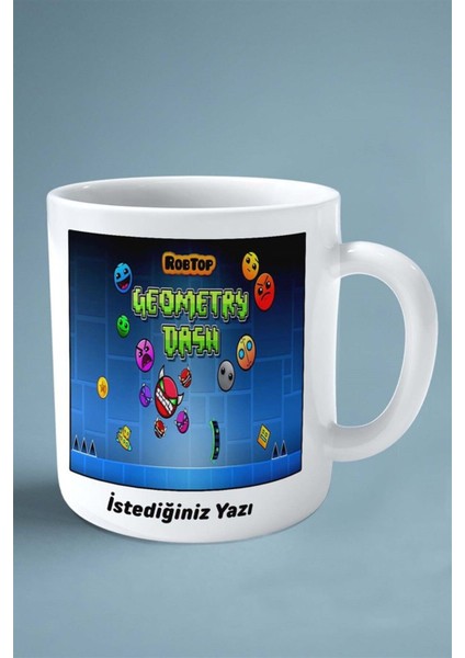 Geometry Dash Mobil Oyun Baskılı Kupa Bardak Çift Taraflı Baskı Kişiye Özel Model 3 fiyatları