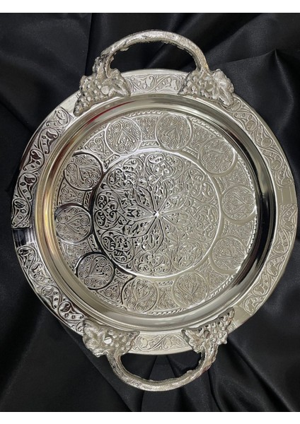 El Işi Bakır Sunum Tepsisi, 20 Cm, Otantik Tasarım, Kulplu, Şık ve Kullanışlı fiyatları