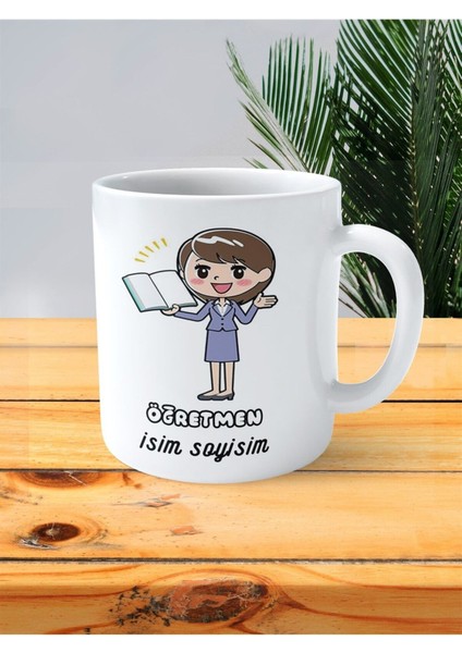 Öğretmen Baskılı Kupa Bardak Isimli Kişiye Özel Ezber Anlatı