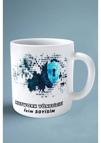 Network Yöneticisi Baskılı Kupa Bardak Çift Taraflı Baskı Kişiye Özel Model 13