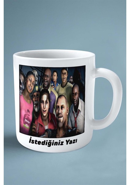 Left Four Oyun Baskılı Kupa Bardak Çift Taraflı Baskı Kişiye Özel Model 8 fiyatları