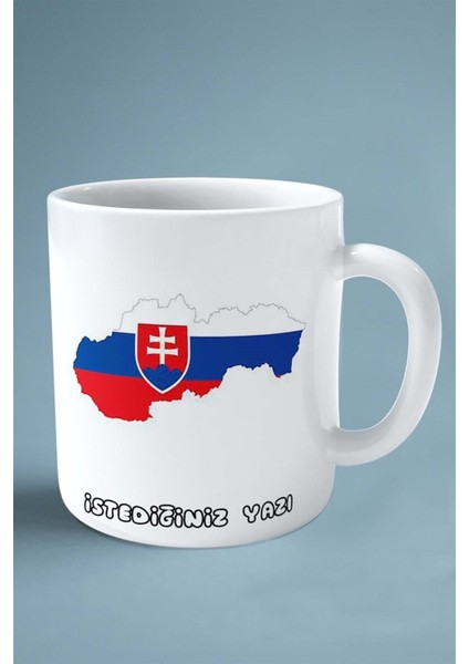Slovakya Bayrak Baskılı Kupa Bardak Çift Taraflı Kişiye Özel Model 2 fiyatları